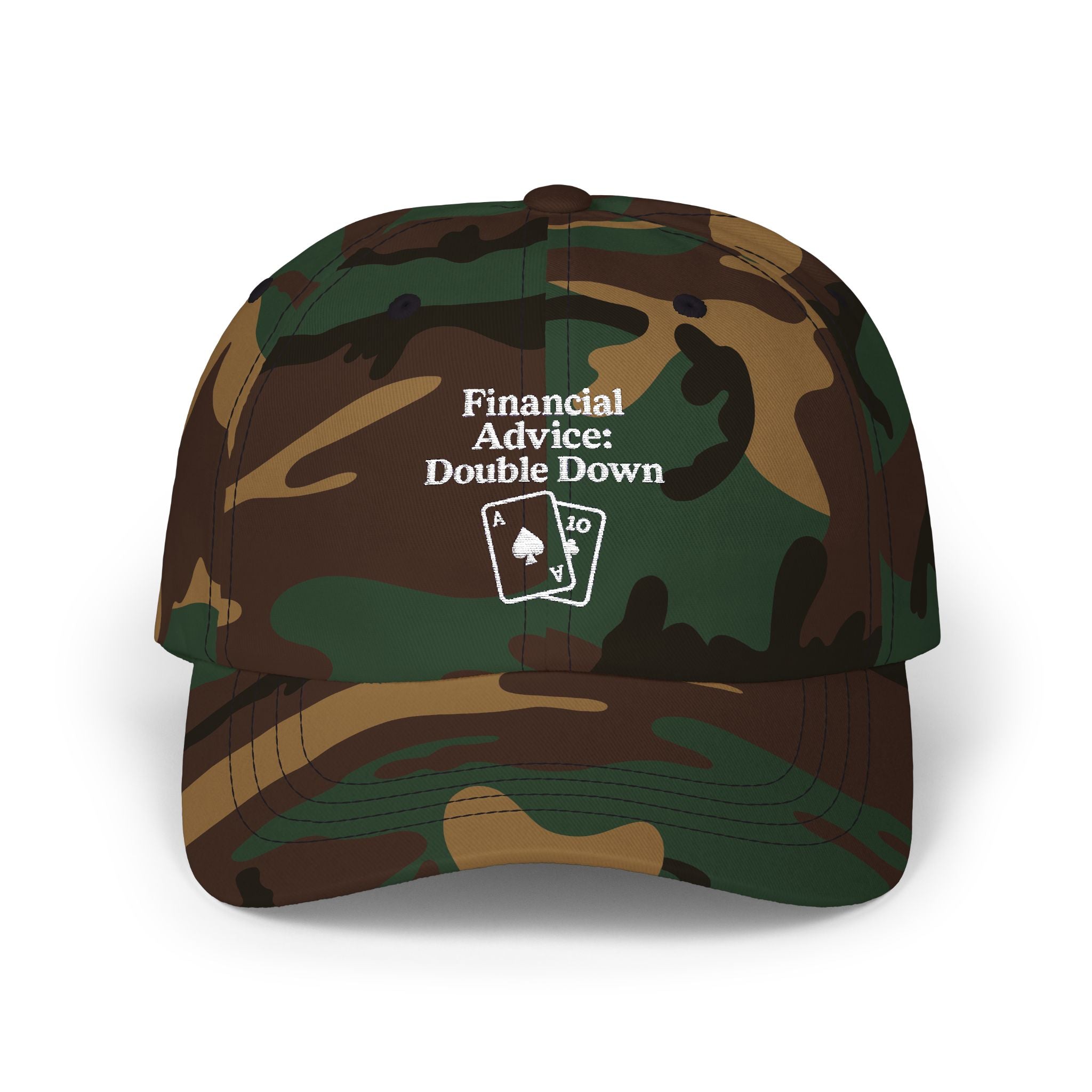 Financial Advice: Double Down – Funny Blackjack Dad Hat - Degen Supply Co